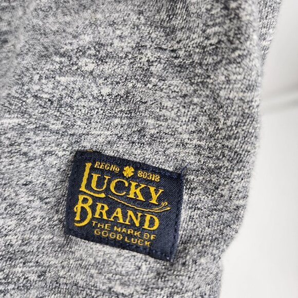 Lucky Brand Pullover Mens XL Gray Henley L/S Shirt - Picture 5 of 7